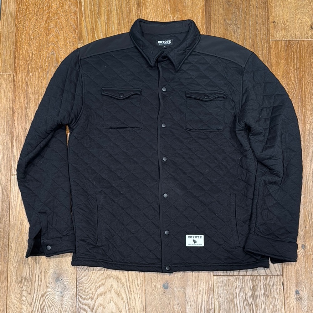Black Quilted Jacket for Men